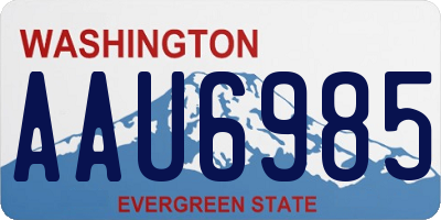 WA license plate AAU6985