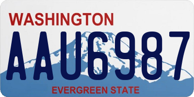 WA license plate AAU6987