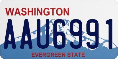 WA license plate AAU6991