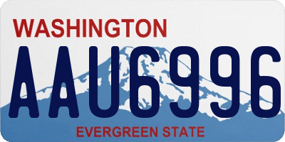 WA license plate AAU6996