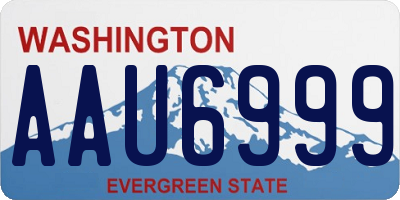 WA license plate AAU6999