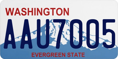 WA license plate AAU7005