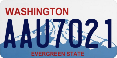 WA license plate AAU7021