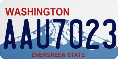 WA license plate AAU7023