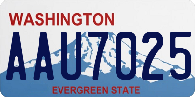 WA license plate AAU7025