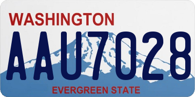 WA license plate AAU7028