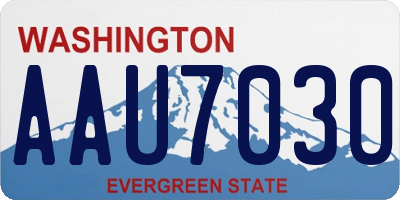 WA license plate AAU7030