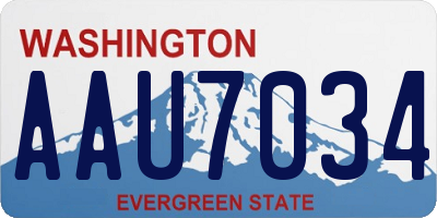 WA license plate AAU7034
