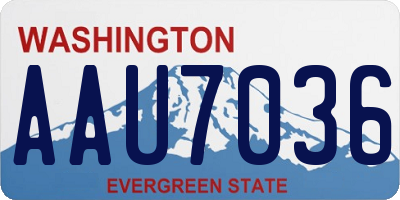WA license plate AAU7036
