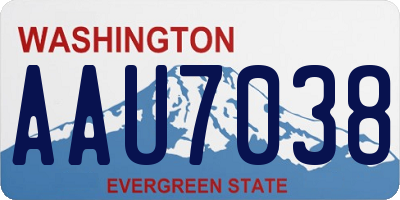WA license plate AAU7038