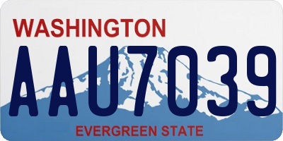 WA license plate AAU7039