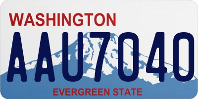 WA license plate AAU7040