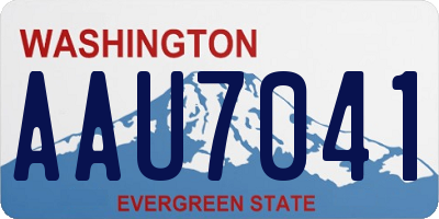 WA license plate AAU7041