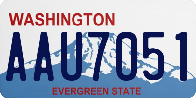 WA license plate AAU7051