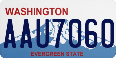 WA license plate AAU7060