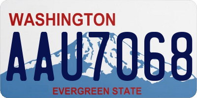 WA license plate AAU7068