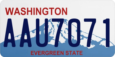 WA license plate AAU7071