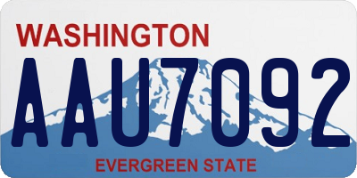 WA license plate AAU7092