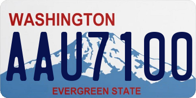 WA license plate AAU7100