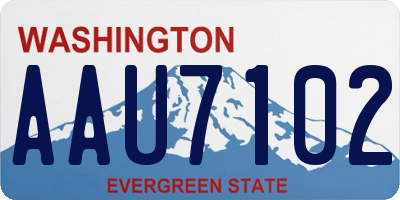 WA license plate AAU7102