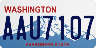 WA license plate AAU7107