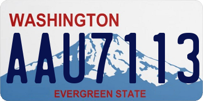 WA license plate AAU7113