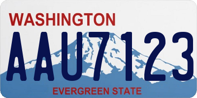 WA license plate AAU7123