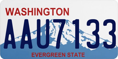 WA license plate AAU7133