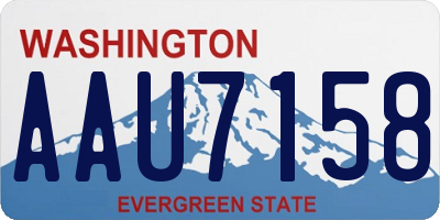 WA license plate AAU7158
