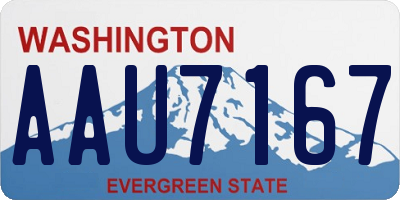 WA license plate AAU7167