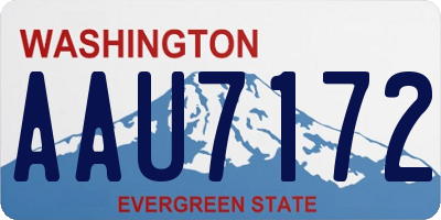 WA license plate AAU7172