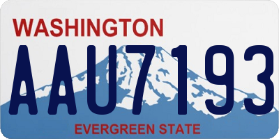 WA license plate AAU7193