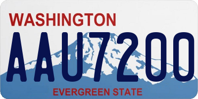WA license plate AAU7200