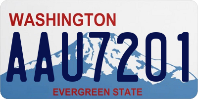 WA license plate AAU7201