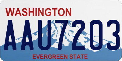 WA license plate AAU7203