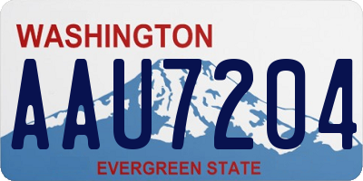 WA license plate AAU7204
