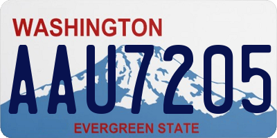 WA license plate AAU7205
