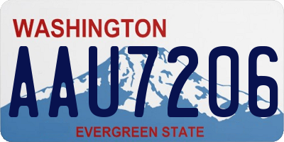WA license plate AAU7206