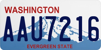 WA license plate AAU7216