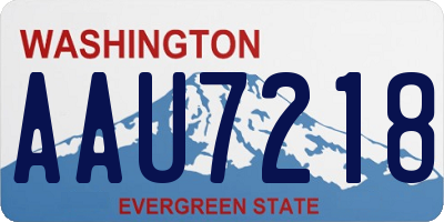WA license plate AAU7218