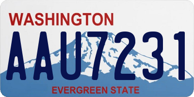 WA license plate AAU7231