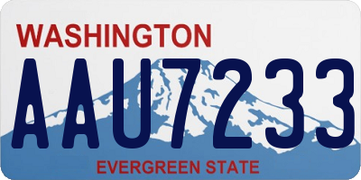 WA license plate AAU7233