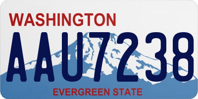 WA license plate AAU7238