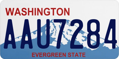 WA license plate AAU7284