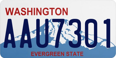 WA license plate AAU7301