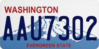 WA license plate AAU7302