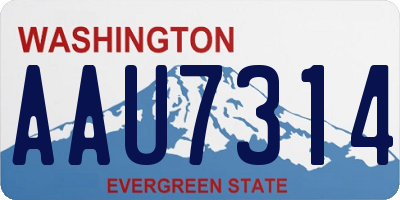 WA license plate AAU7314