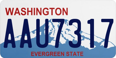 WA license plate AAU7317