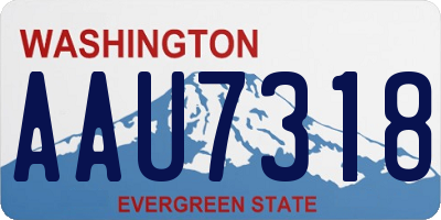 WA license plate AAU7318