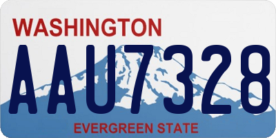 WA license plate AAU7328